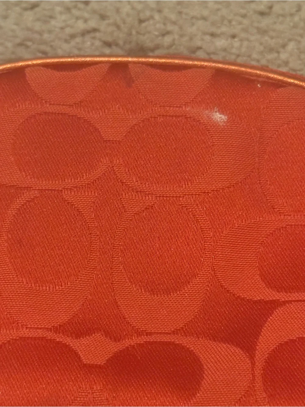Coach Bright Orange Signature Dome Cosmetic Pouch